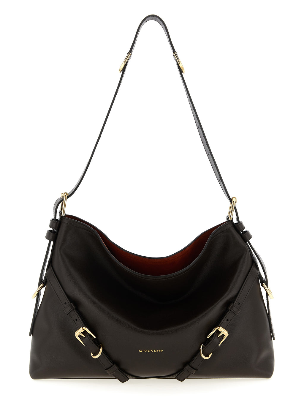 Brown Calfskin Shoulder Bag