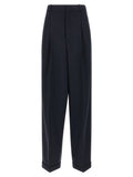 Blue Wool Casual Pants