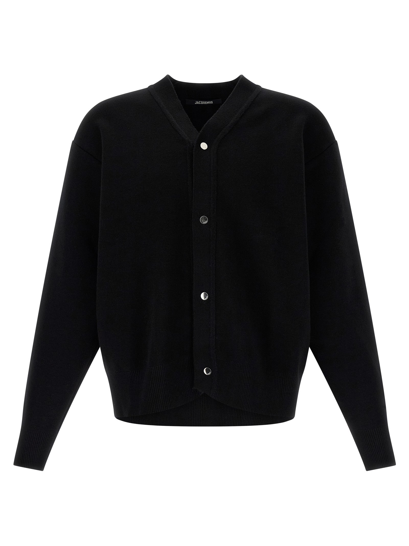 Black Merino Wool Cardigan