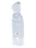 Blue Alpaca Leather Scarf