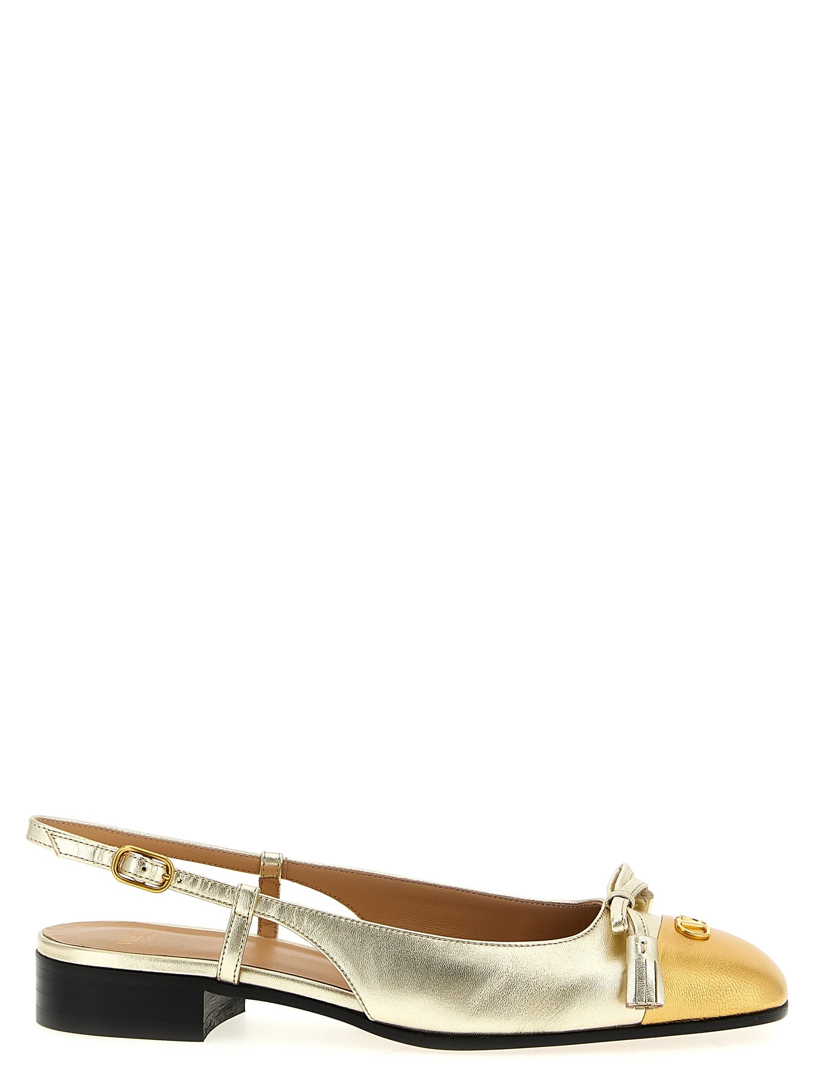 Gold Leather Ballet Flats