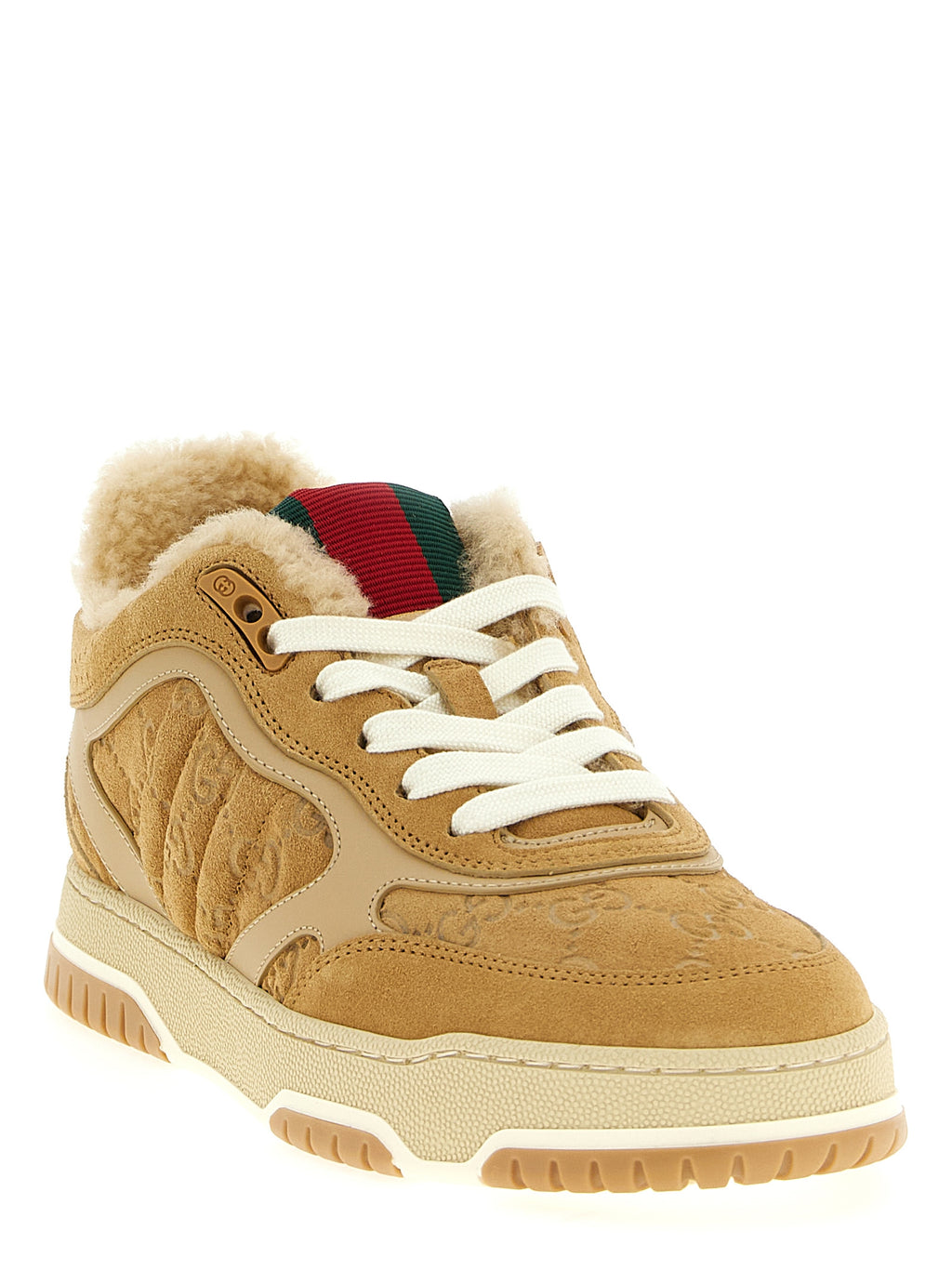 Beige Calfskin Athletic Sneakers