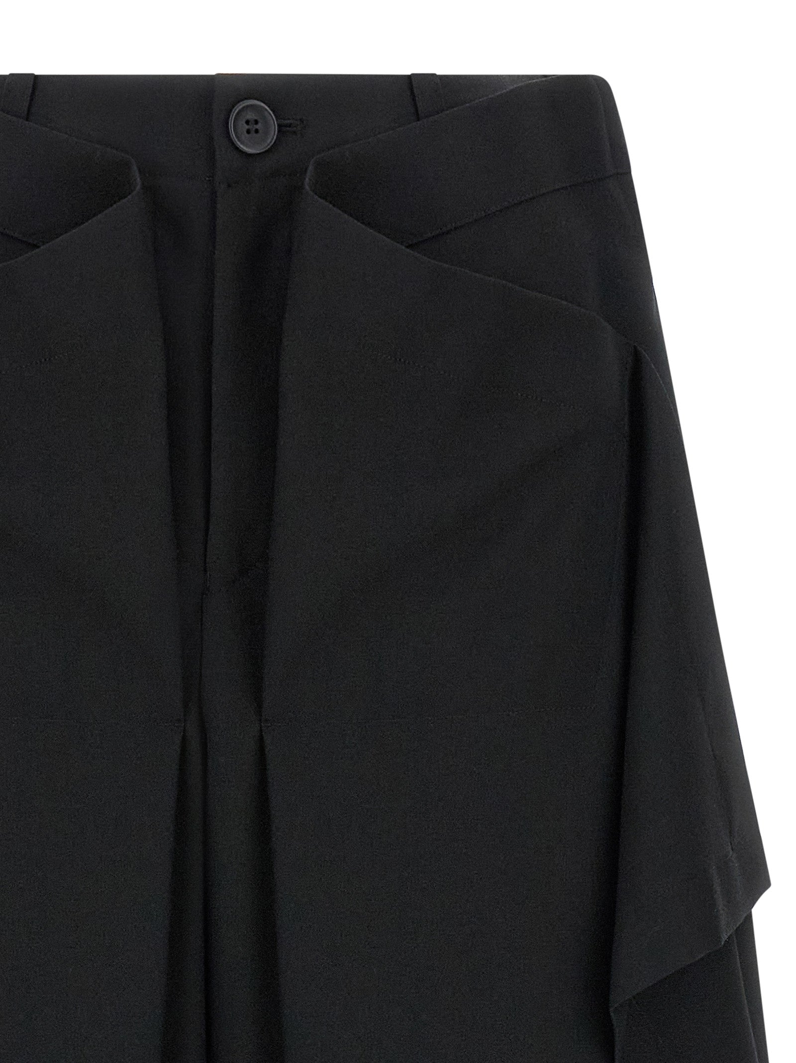 Black Wool Casual Pants