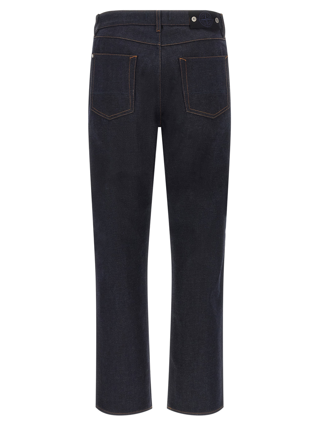 Blue Cotton Straight-Leg Jeans