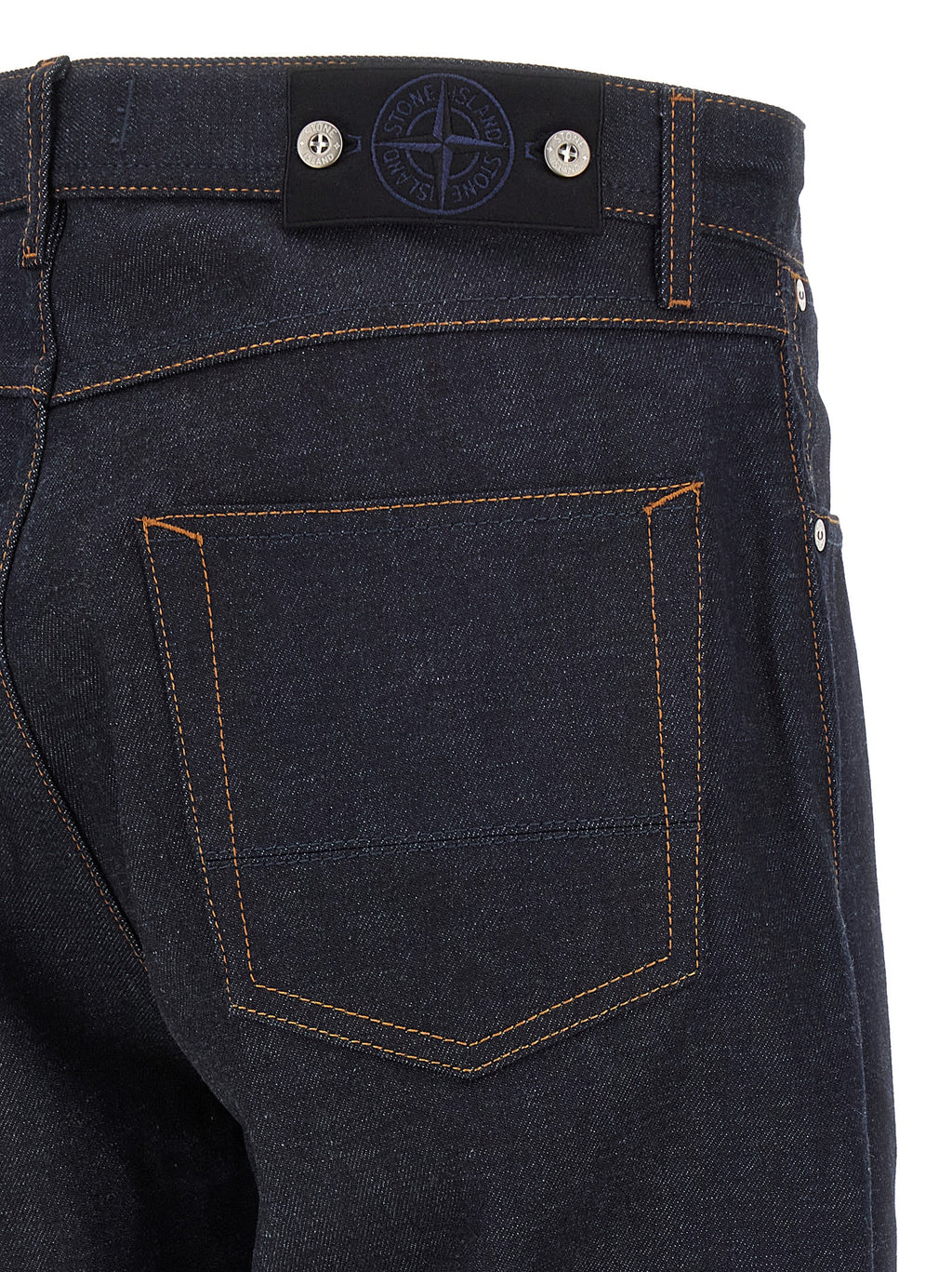 Blue Cotton Straight-Leg Jeans