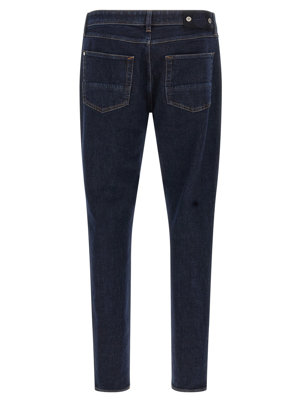 Blue Cotton Straight-Leg Jeans