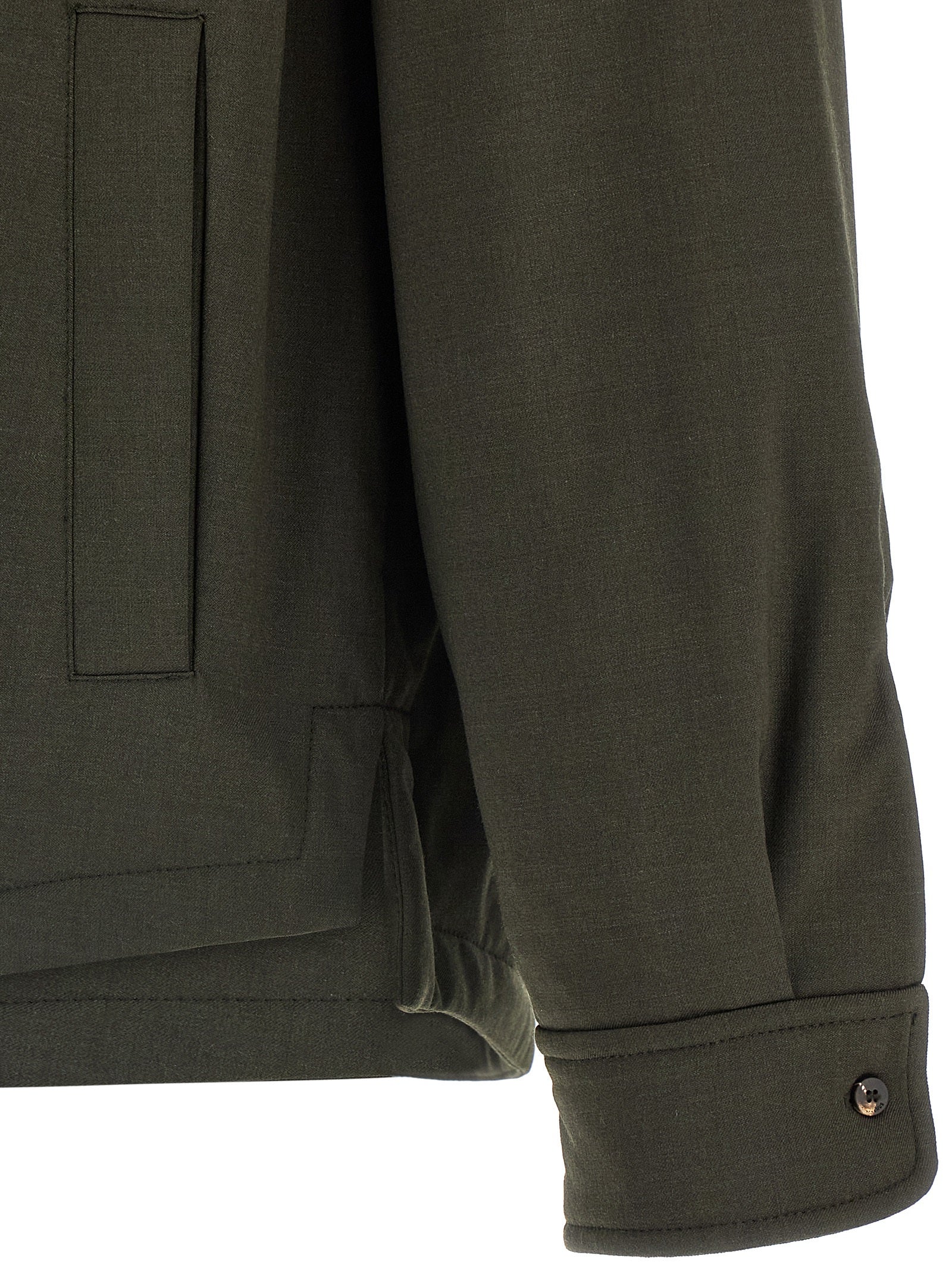 Bicolor Virgin Wool Shell Jacket