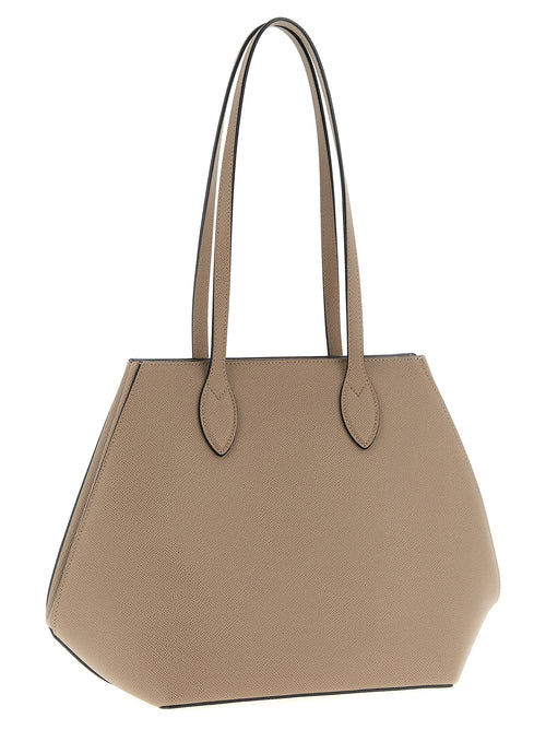Beige Calfskin Tote Bag