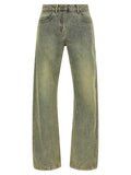 Bicolor Cotton Straight-Leg Jeans
