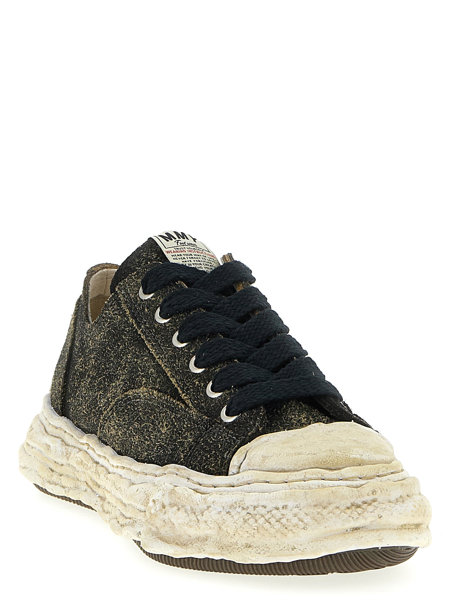 Black Cowhide Low Top Sneakers