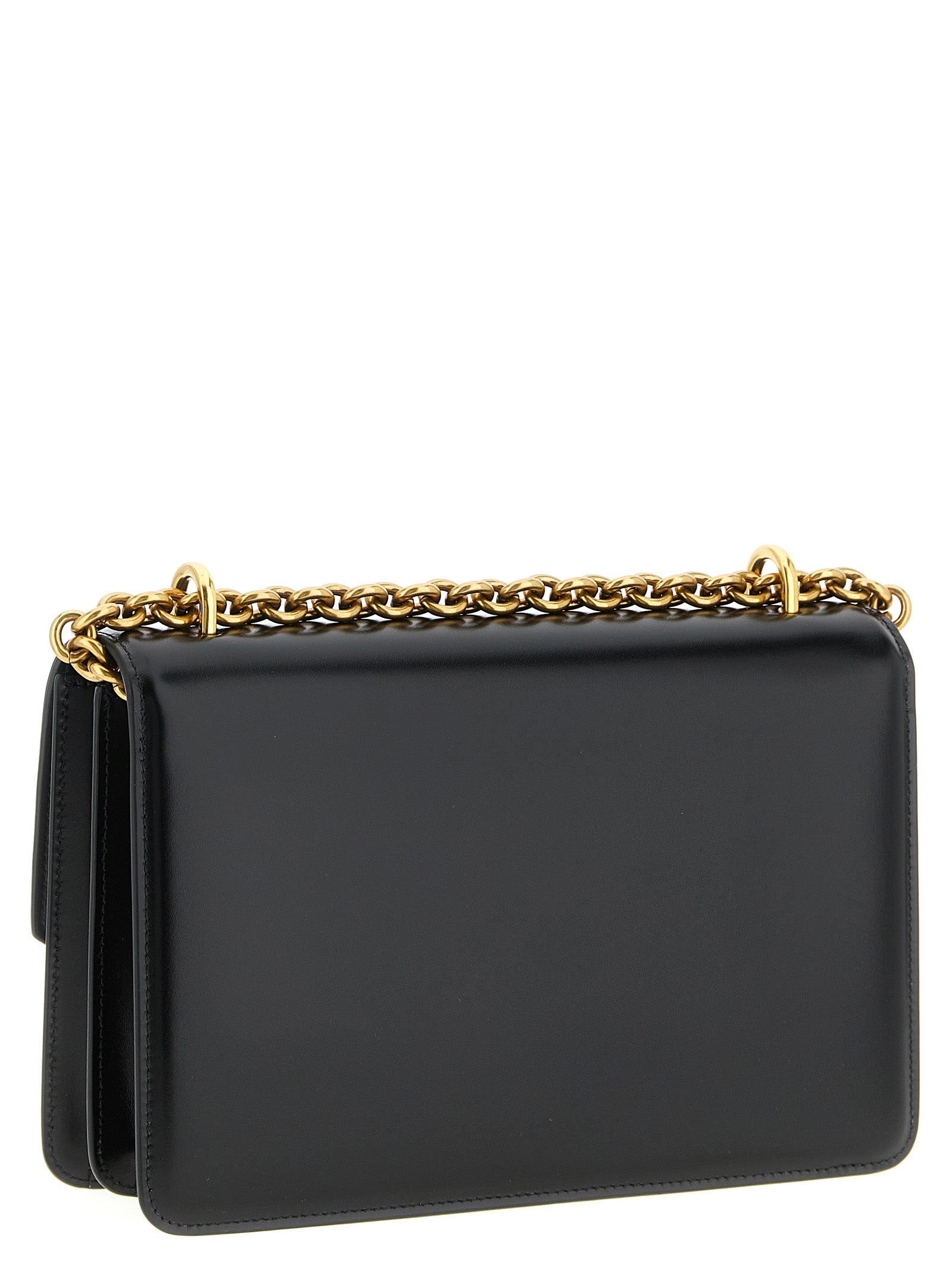Black Calfskin Shoulder Bag