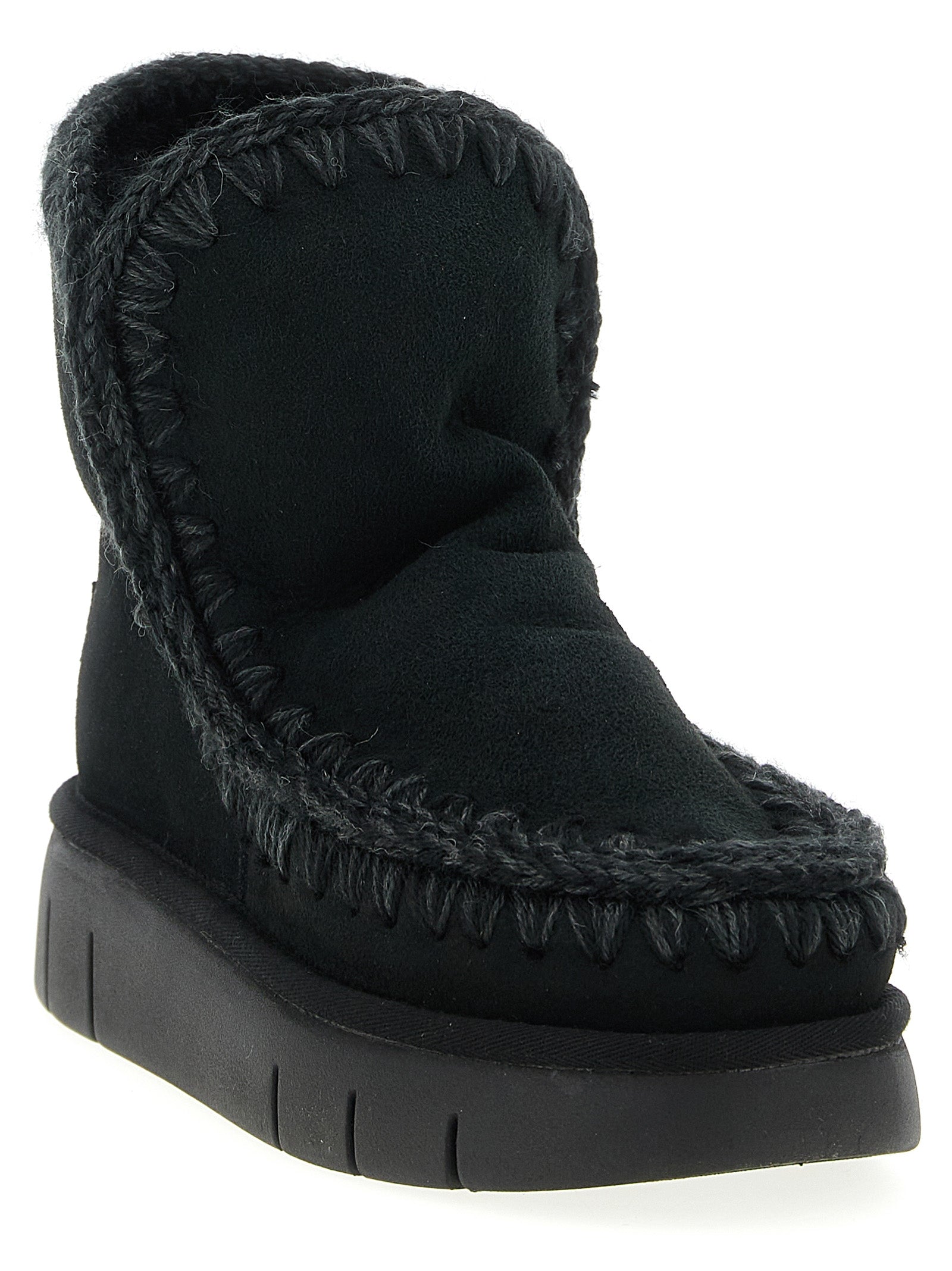 Black Lamb Leather Ankle Boots