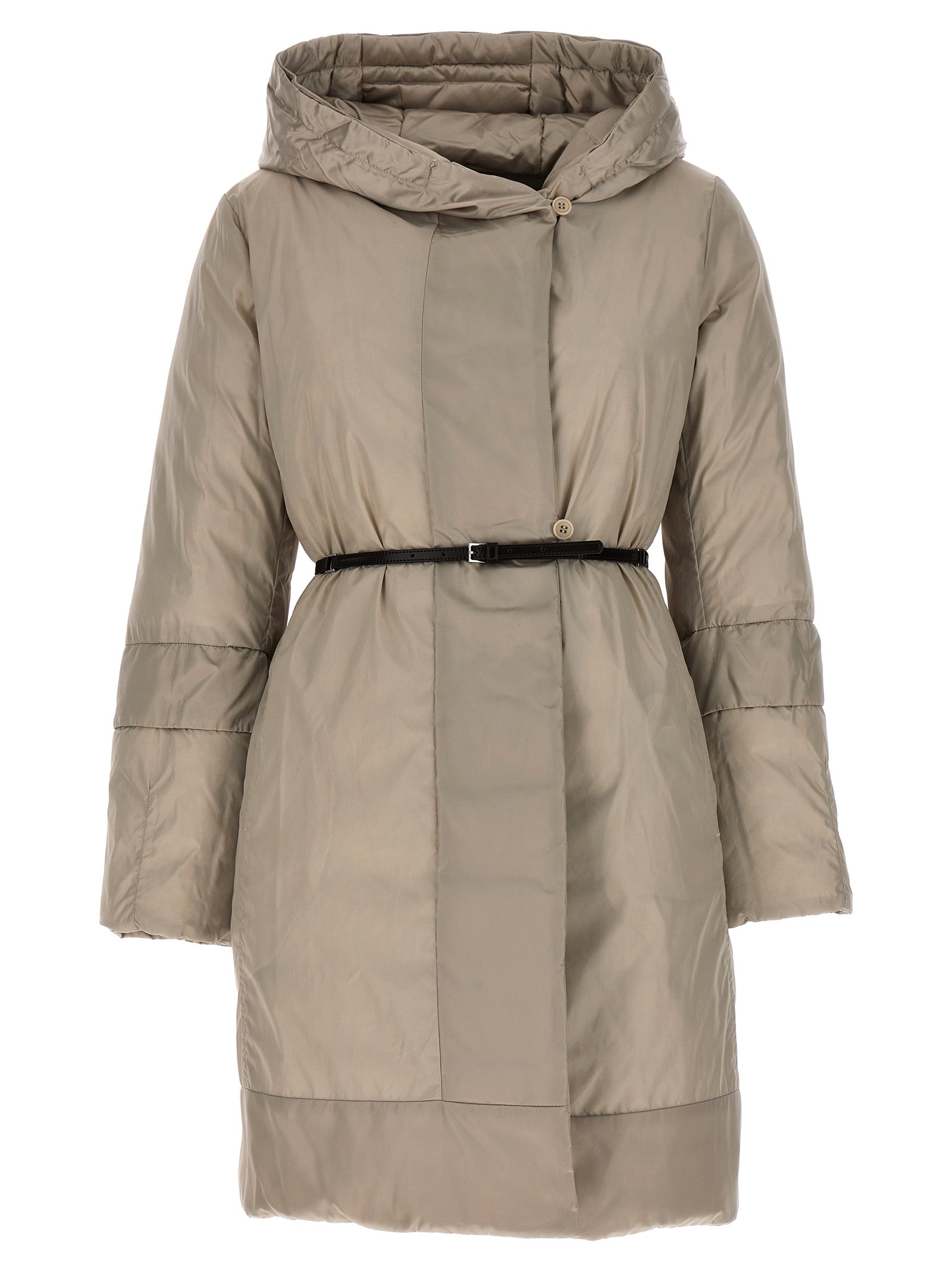 Beige Polyamide Full-Length Jacket