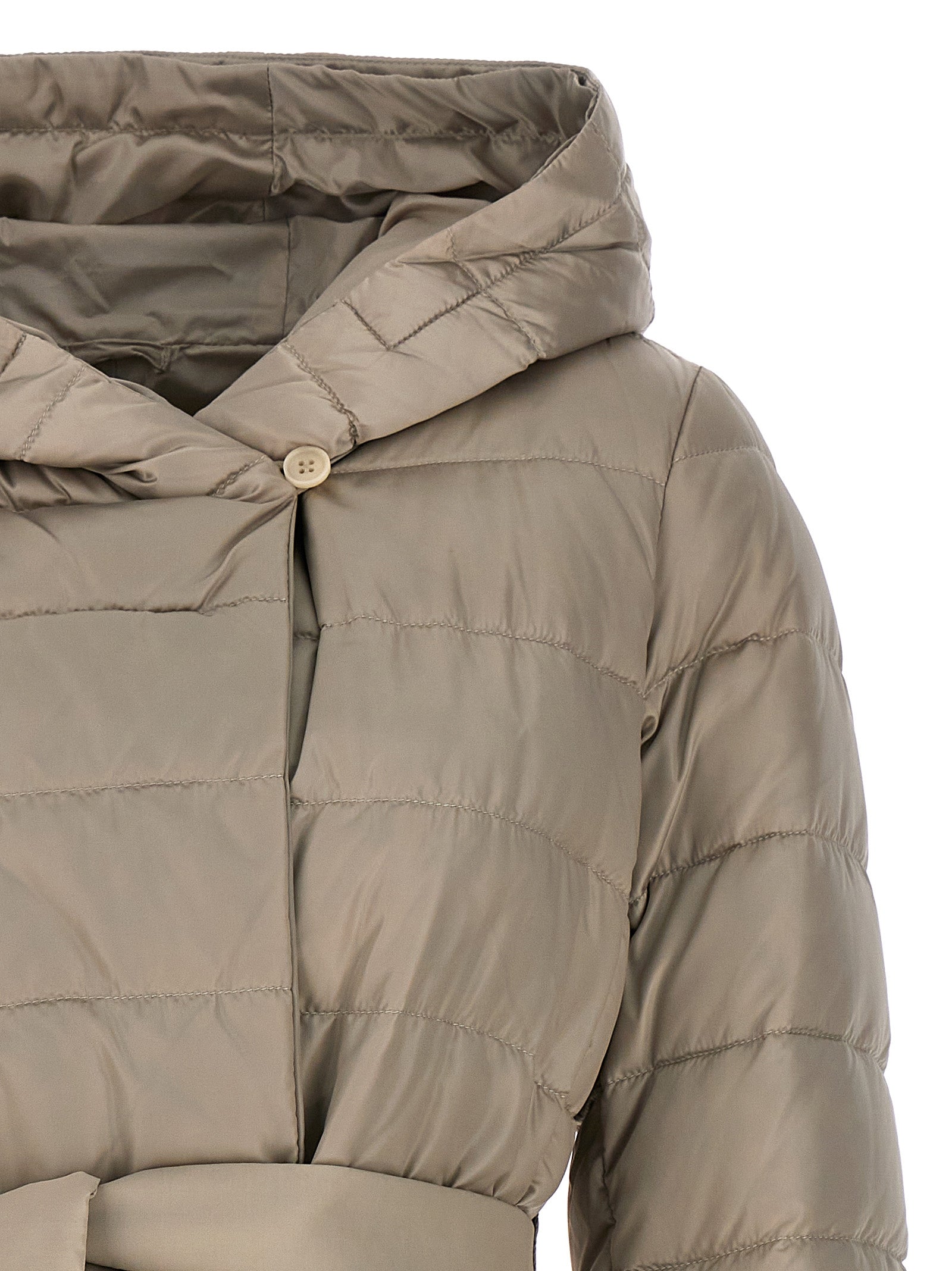 Beige Polyamide Full-Length Jacket
