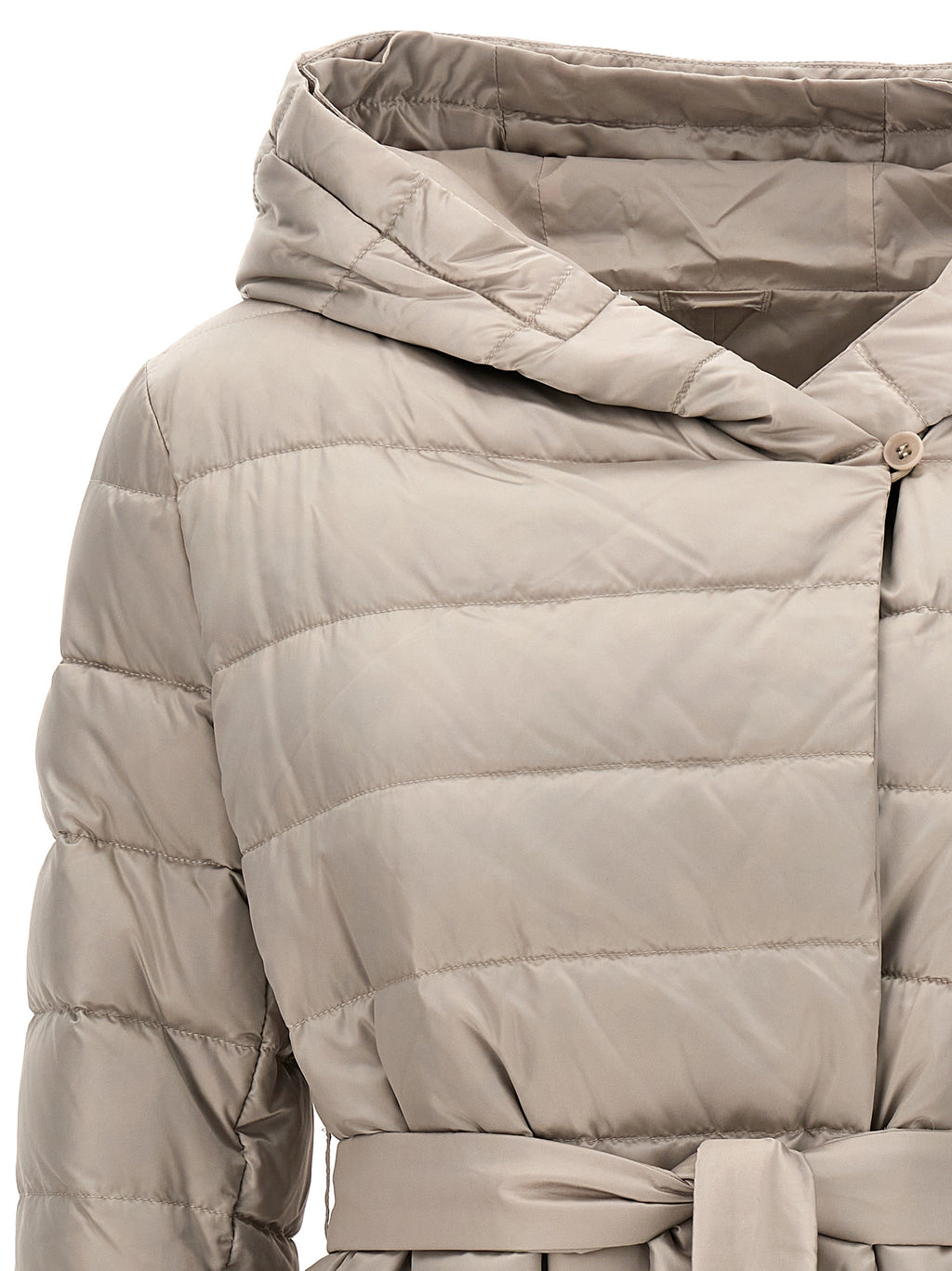 White Polyamide Full-Length Jacket