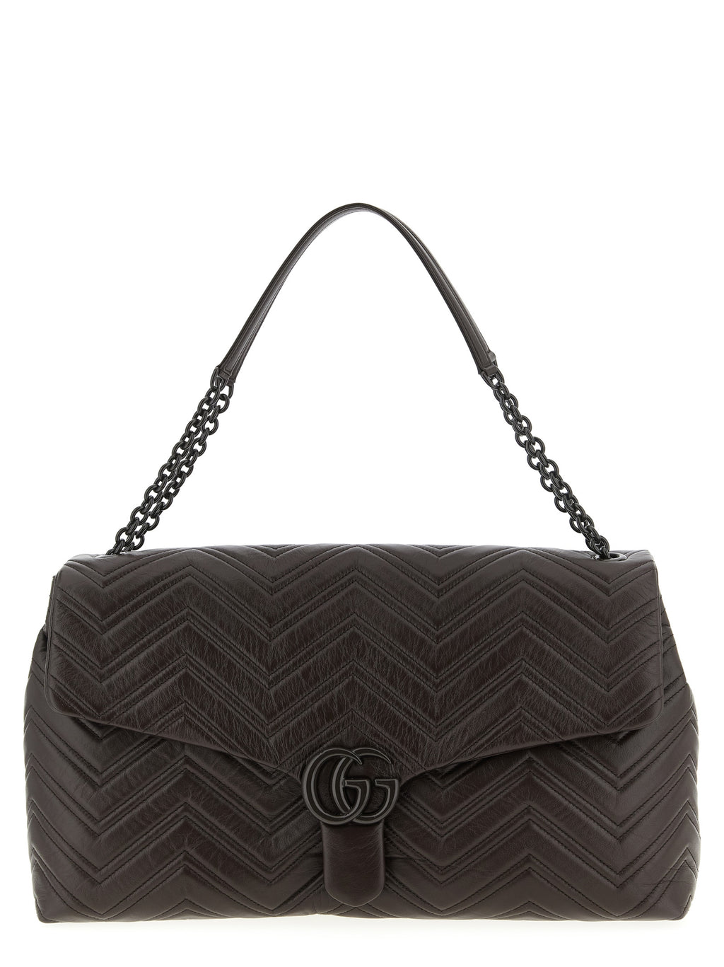 Brown Calfskin Shoulder Bag