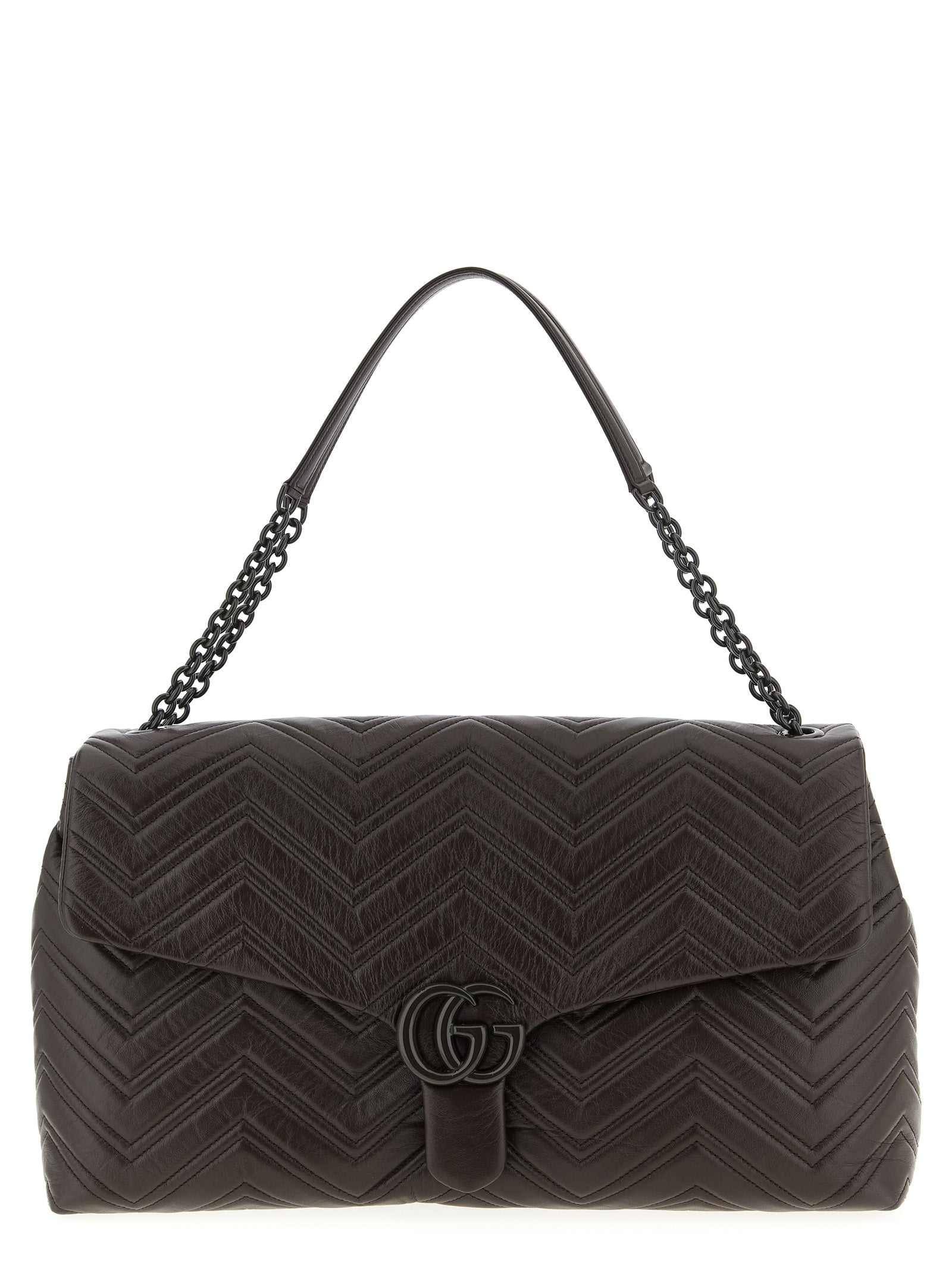 Brown Calfskin Shoulder Bag