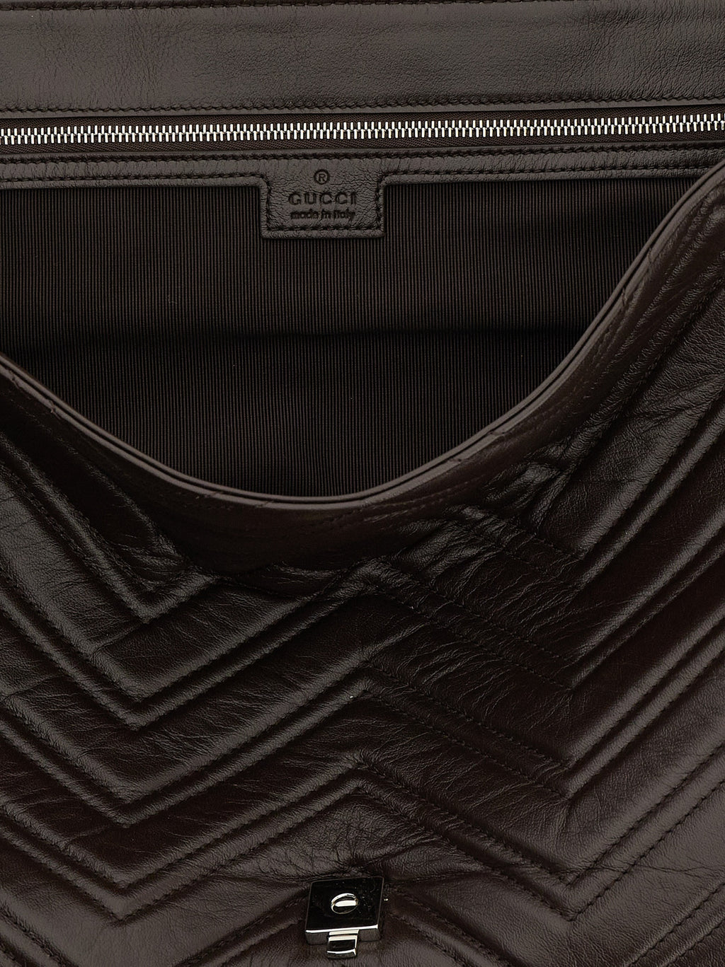 Brown Calfskin Shoulder Bag