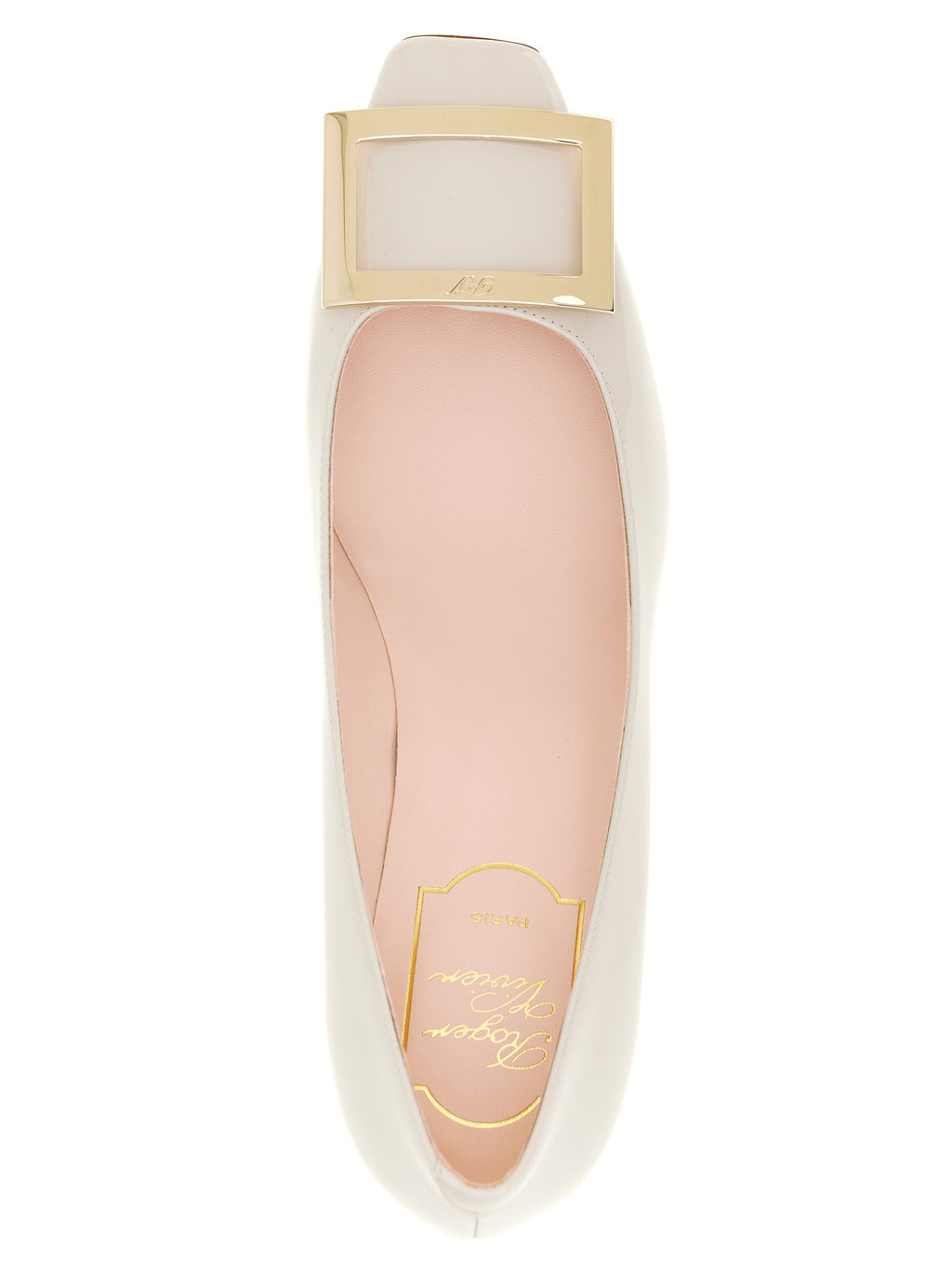 White Calfskin Mid Heel Pumps