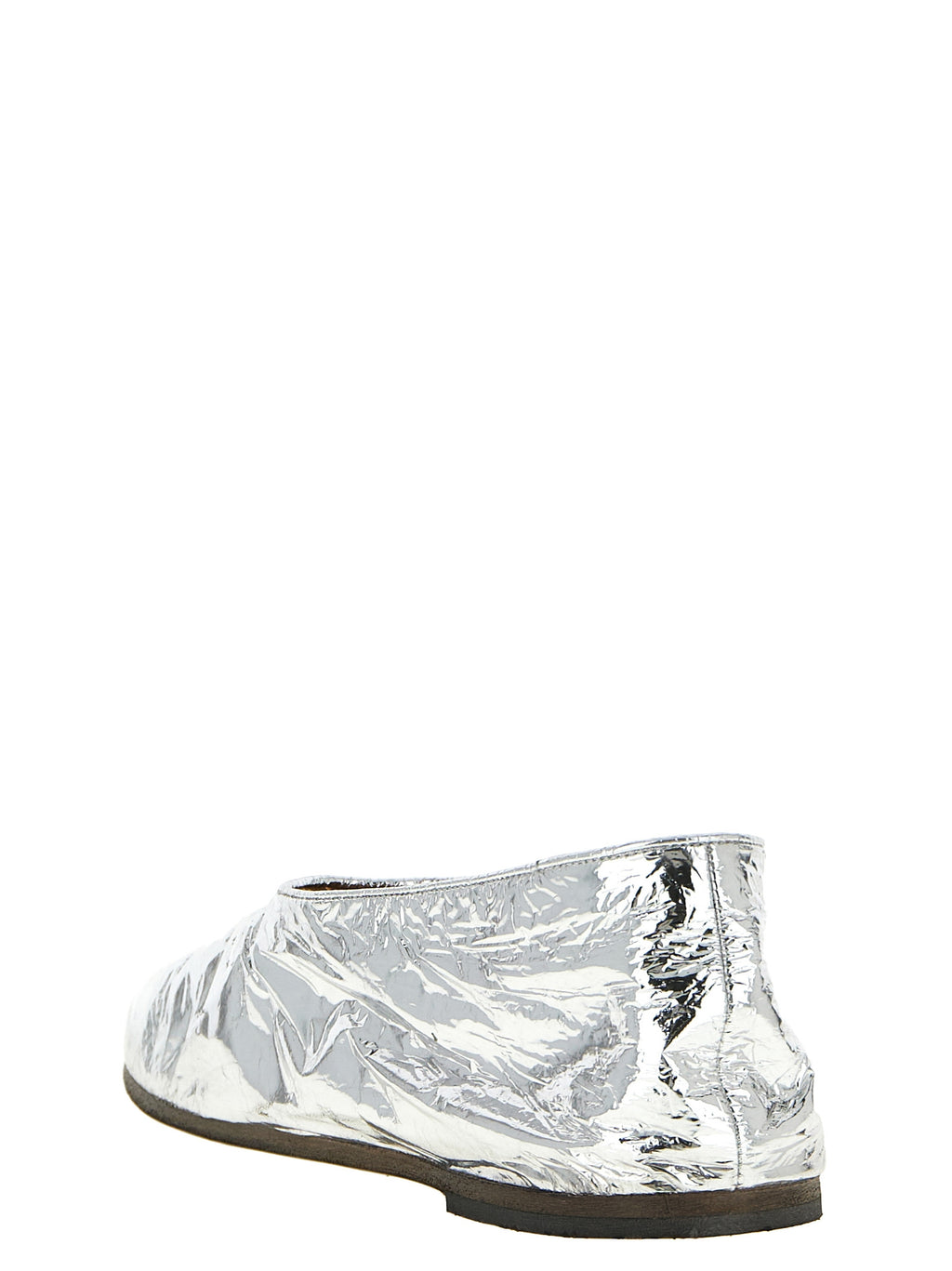 Silver Calfskin Ballet Flats
