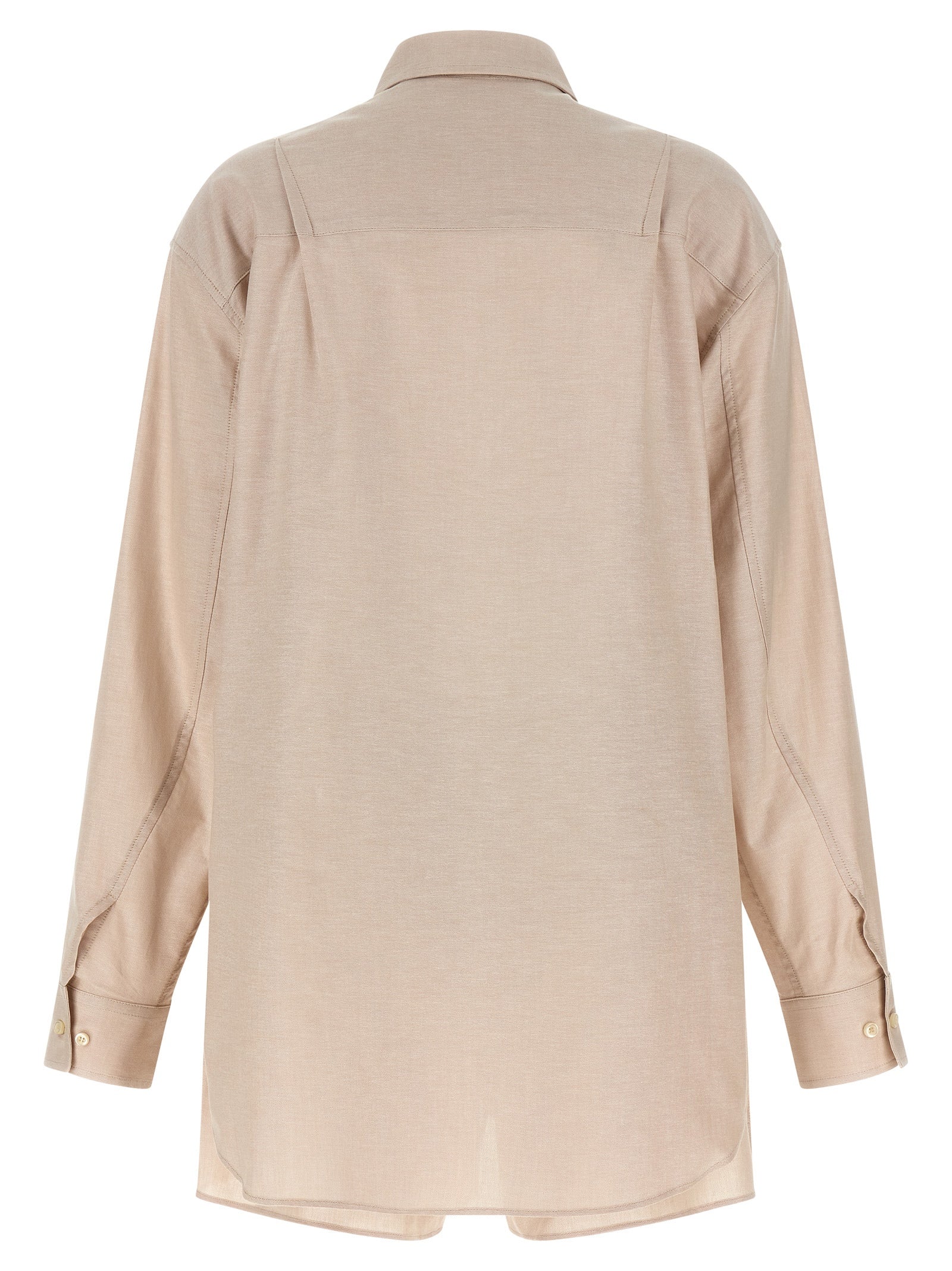 Beige Cotton Dress Shirt