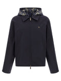 Blue Cotton Full-Length Jacket