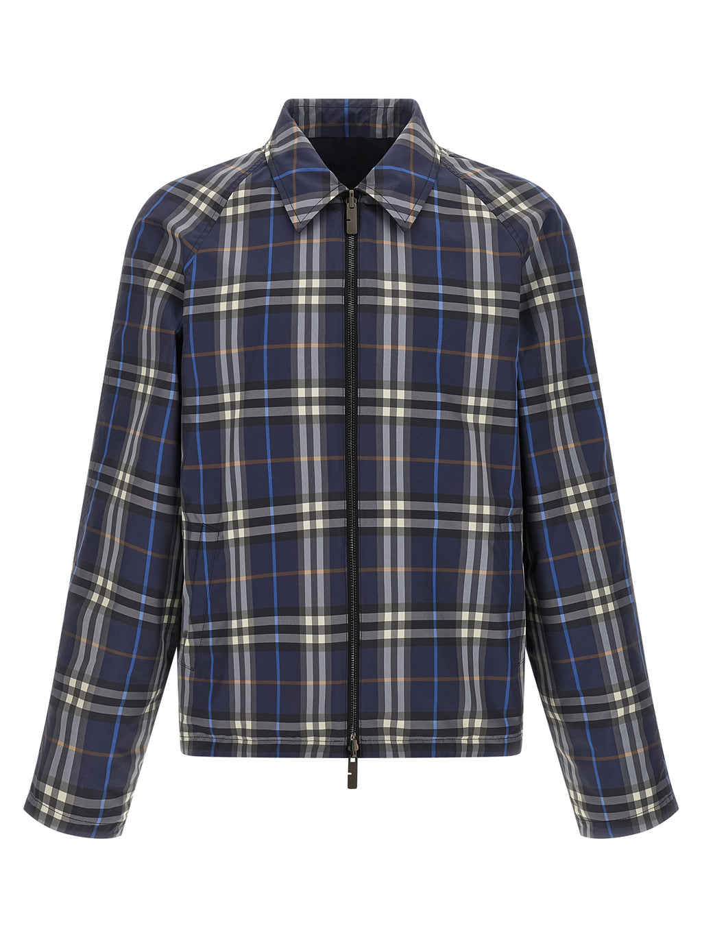 Blue Cotton Full-Length Jacket