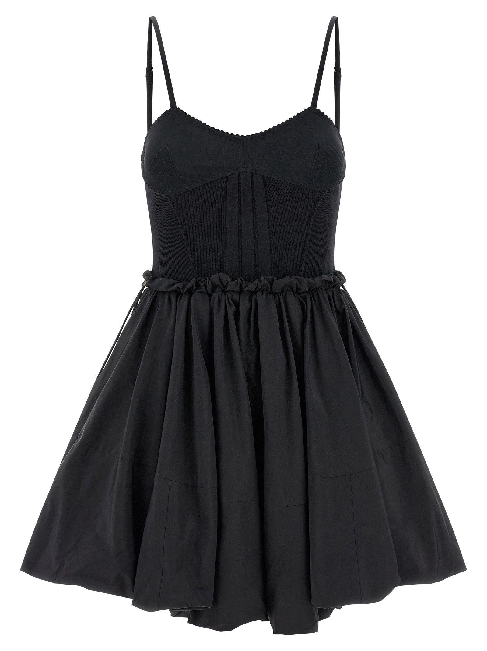 Black Polyamide Short Dress