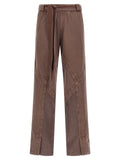 Brown Cotton Casual Pants
