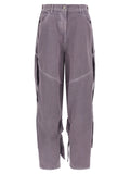 Purple Cotton Cargo Pants