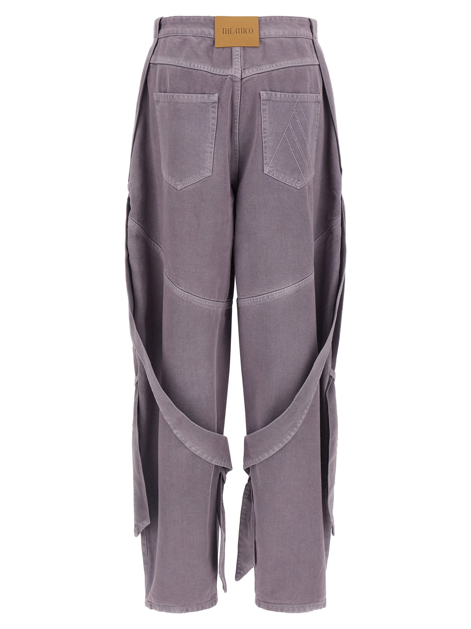 Purple Cotton Cargo Pants