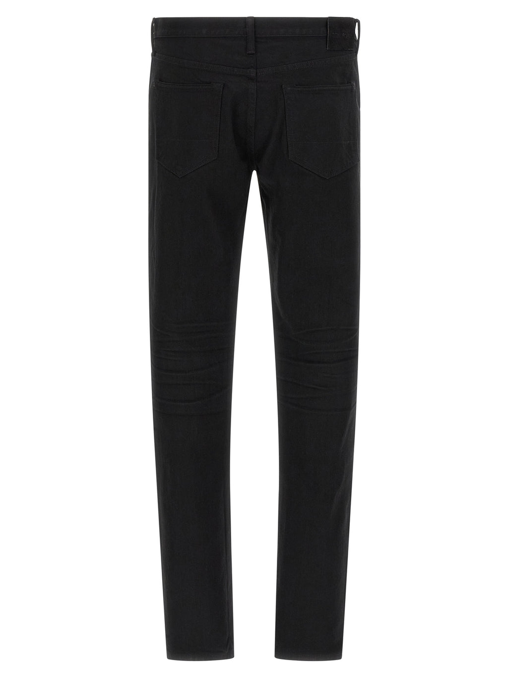 Black Cotton Straight-Leg Jeans