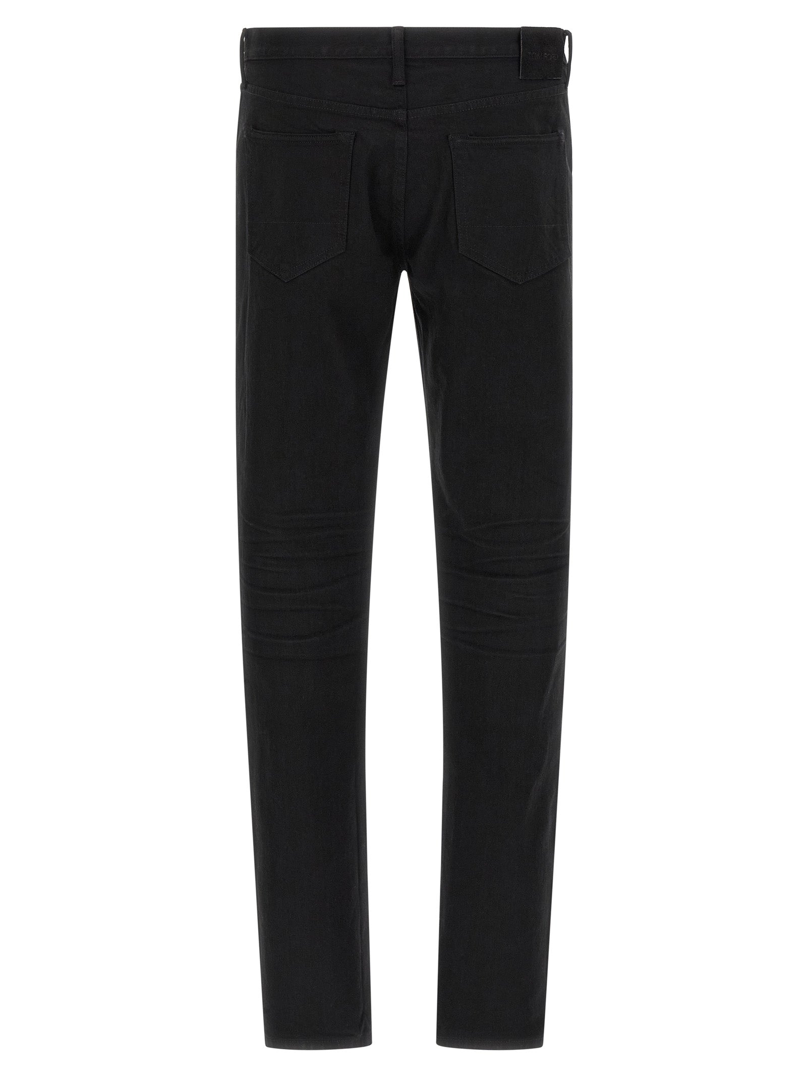 Black Cotton Straight-Leg Jeans