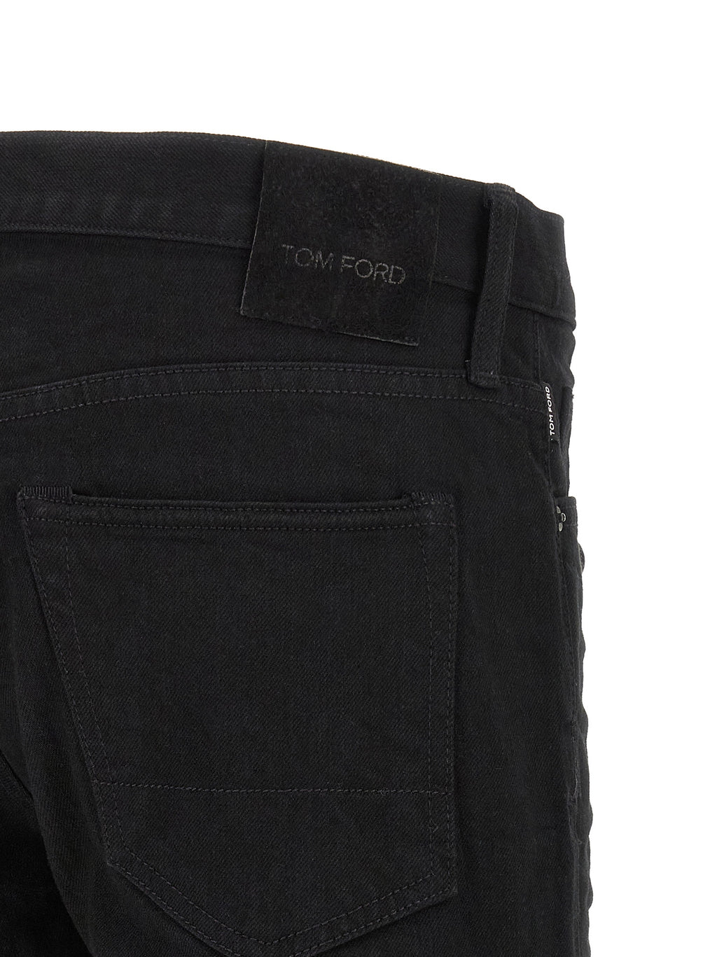 Black Cotton Straight-Leg Jeans