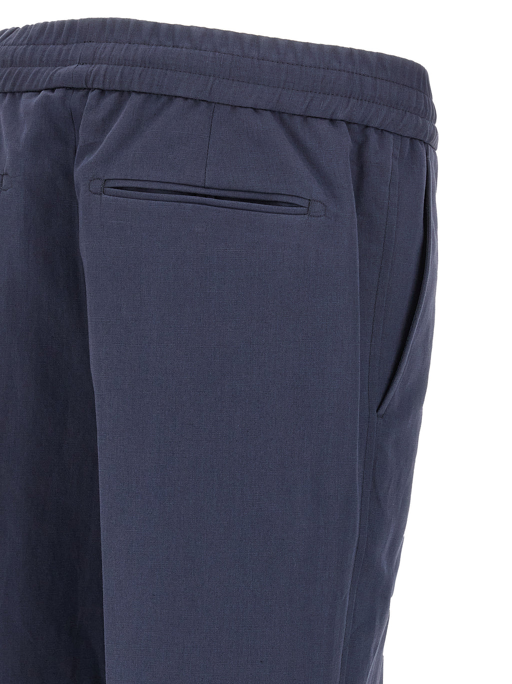 Blue Linen Casual Pants