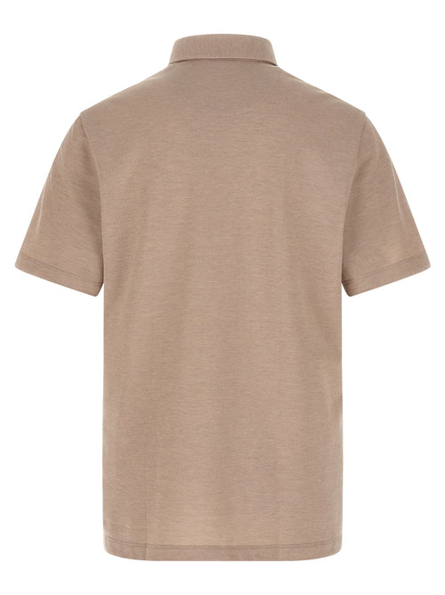 Beige Cotton Polo Shirt