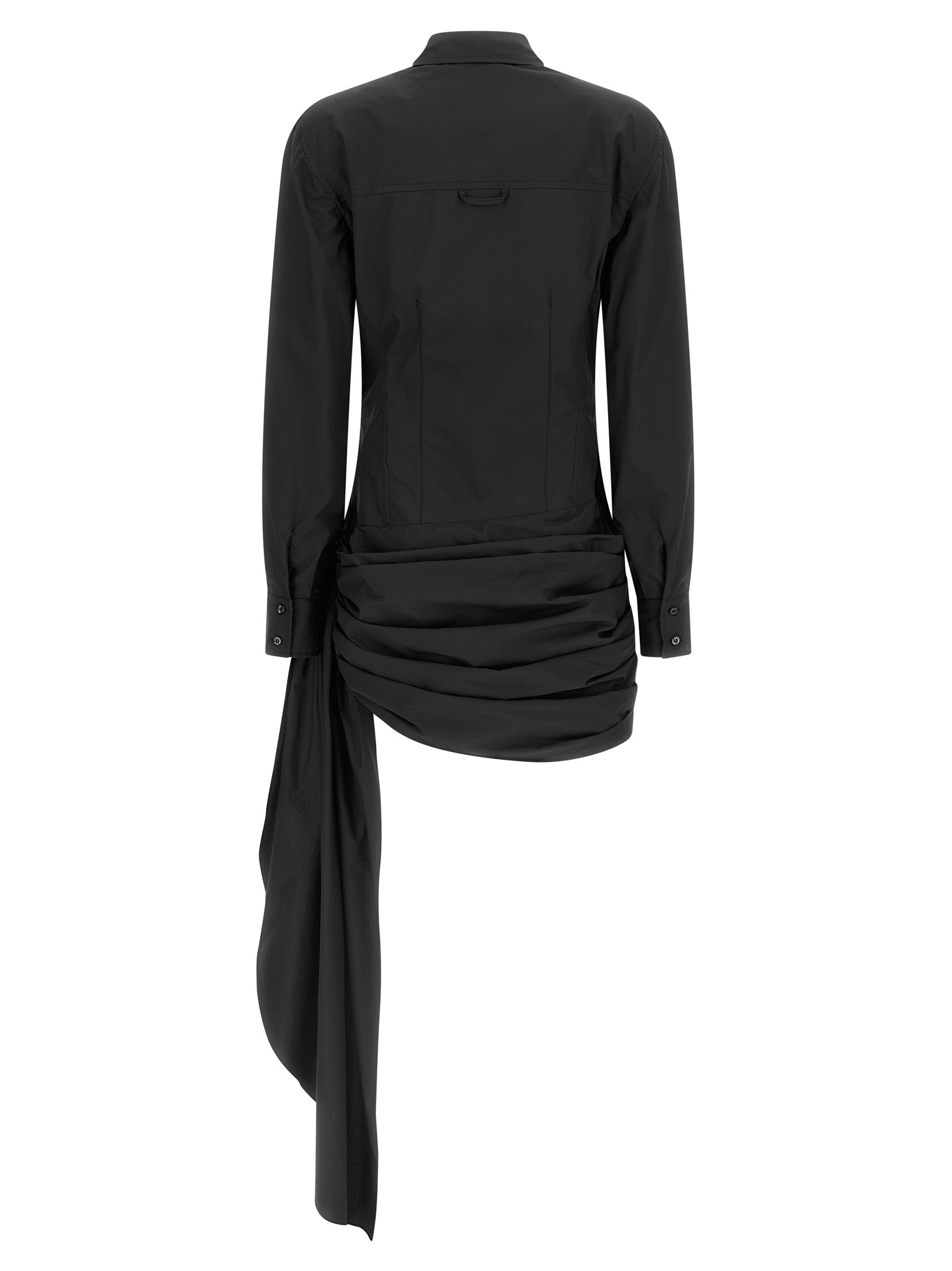 Black Cotton Short Dress