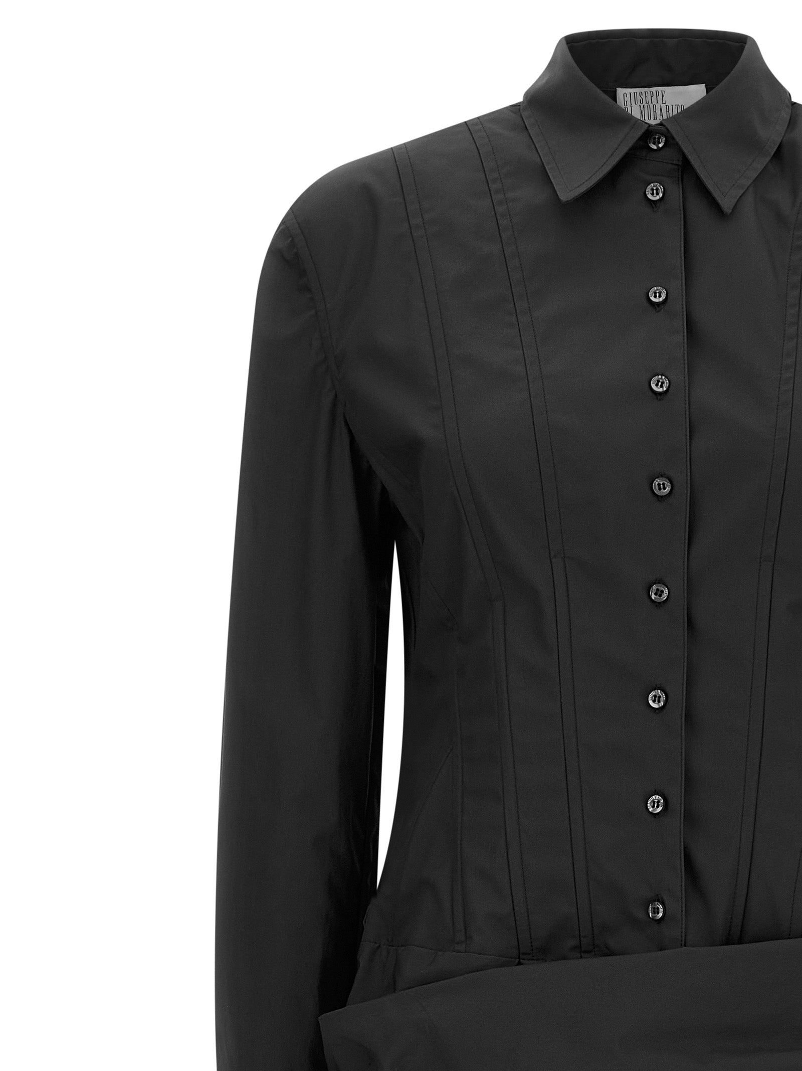 Black Cotton Short Dress