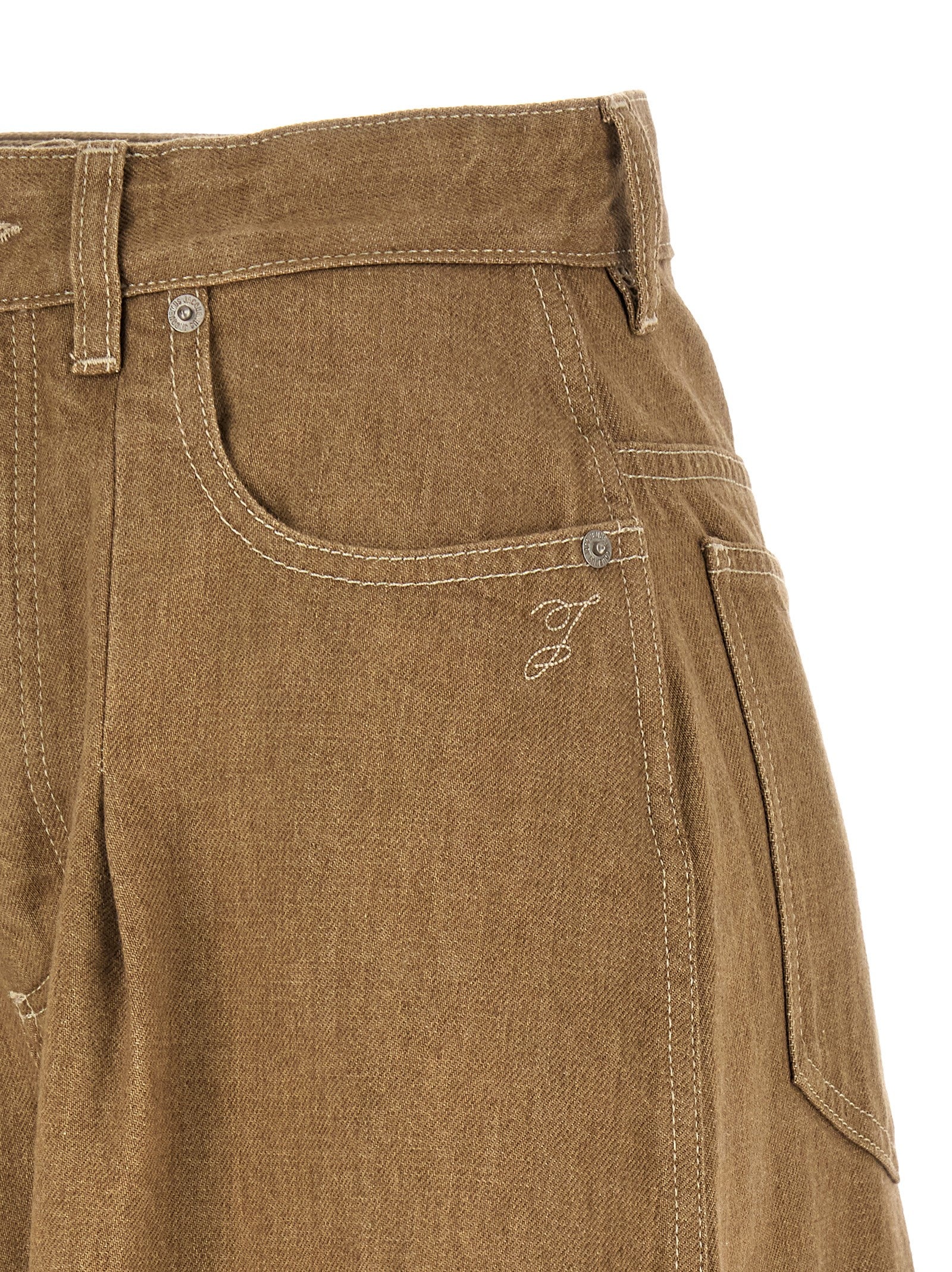 Beige Cotton Jeans Denim