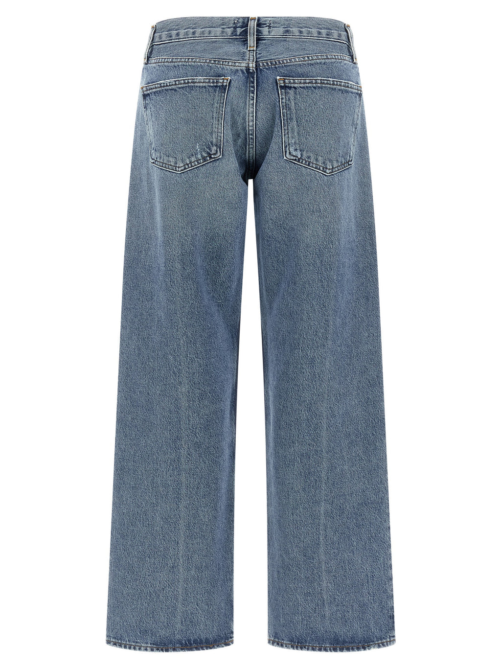 Blue Cotton Straight-Leg Jeans