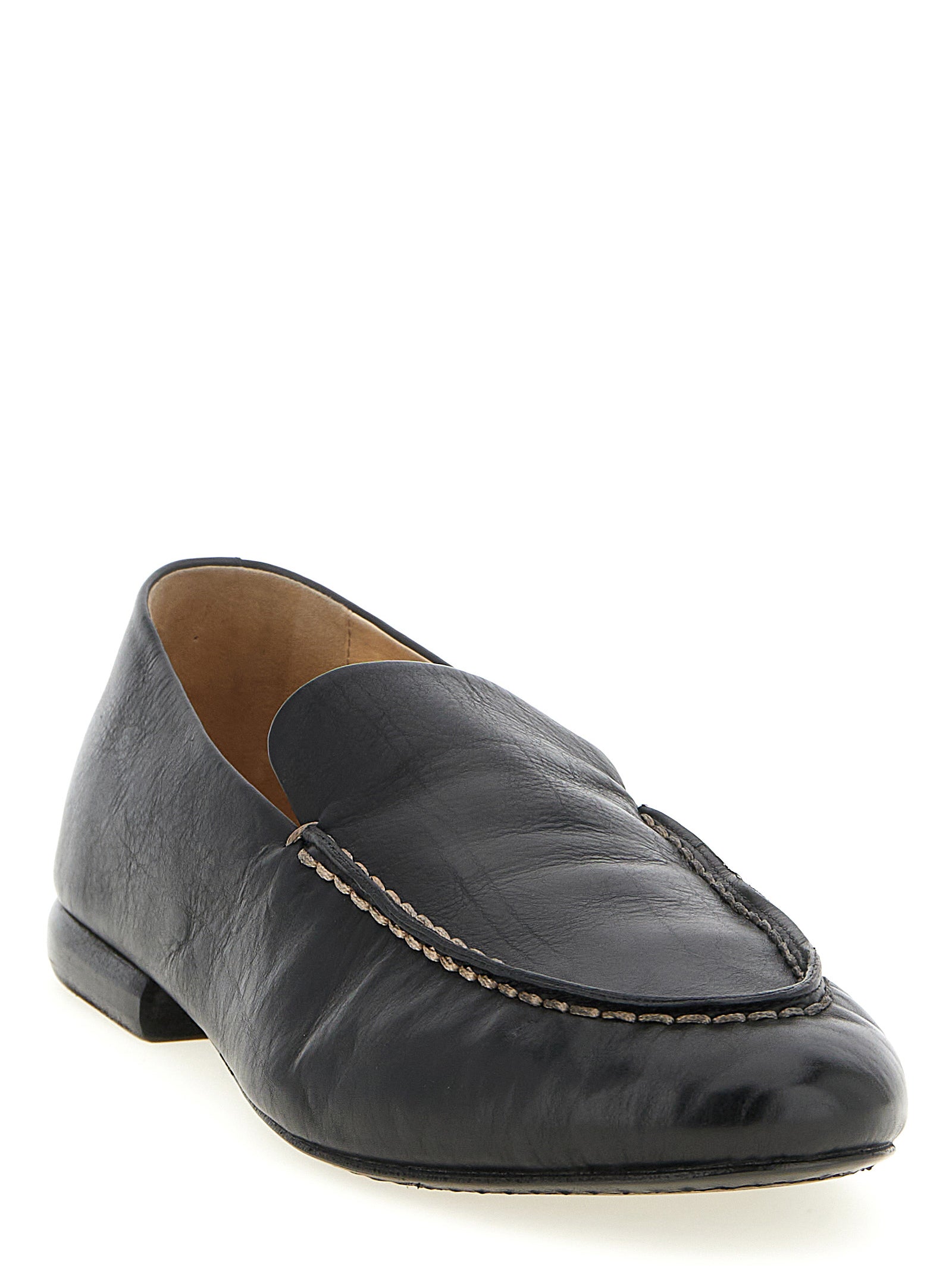 Black Calfskin Slip-On Loafers