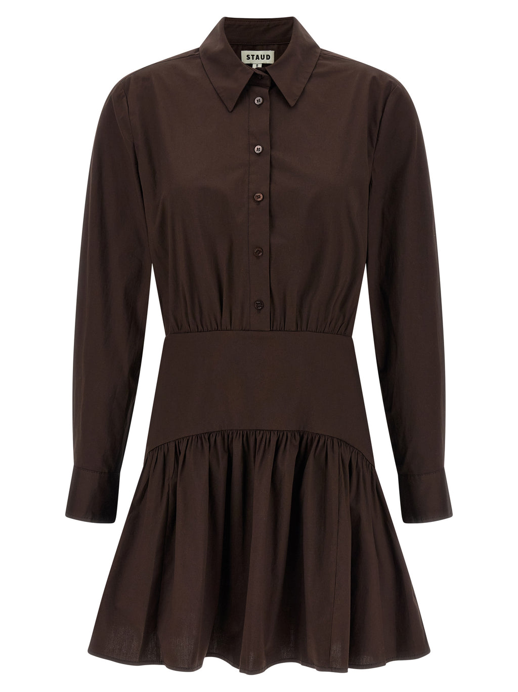 Brown Cotton Short Dress