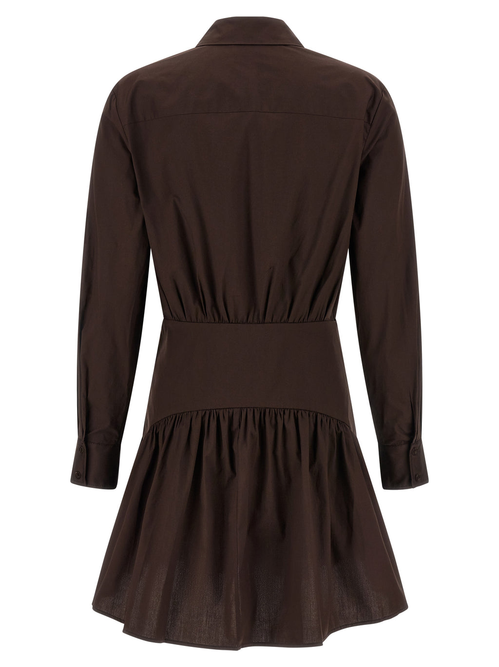 Brown Cotton Short Dress