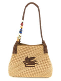 Beige Viscose Tote Bag