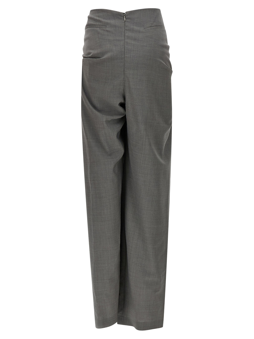 Gray Virgin Wool Dress Pants