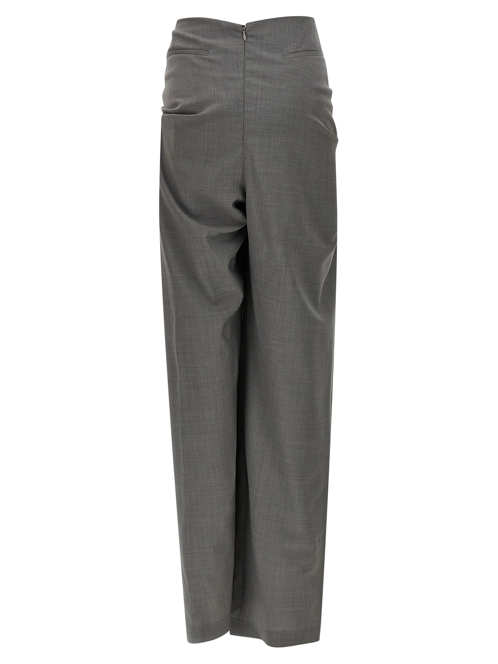 Gray Virgin Wool Dress Pants