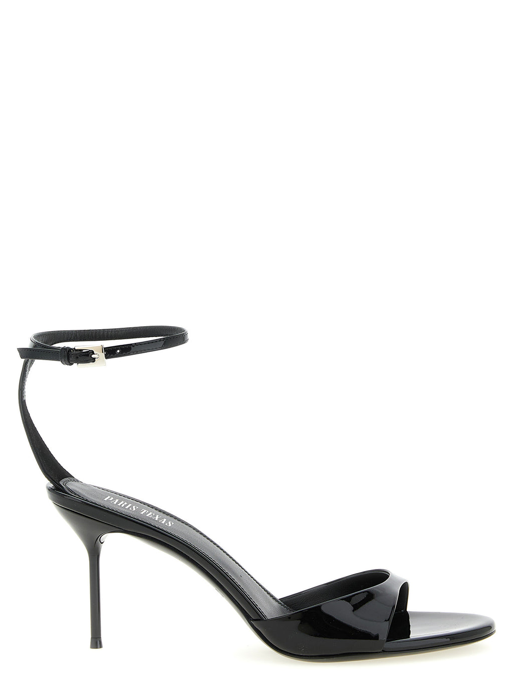 Black Calfskin Stiletto Heel Sandals