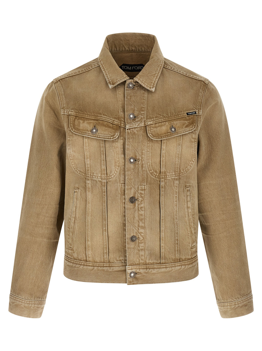 Beige Cotton Denim Jacket