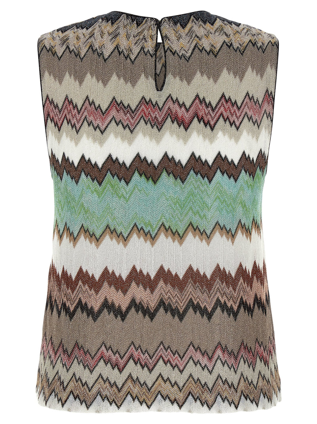 Multicolor Viscose Sleeveles T-Shirt