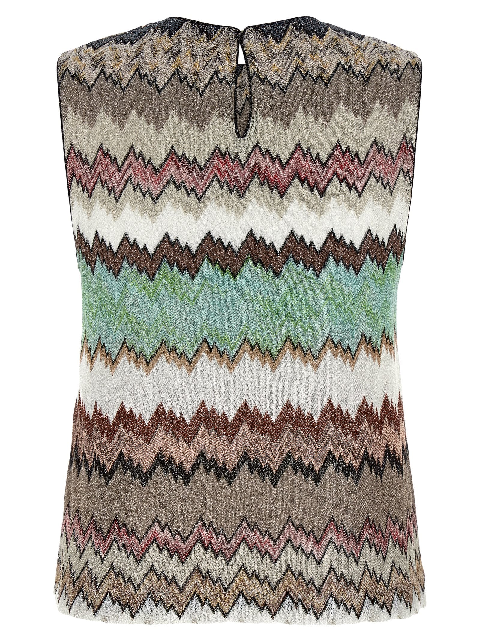 Multicolor Viscose Sleeveles T-Shirt